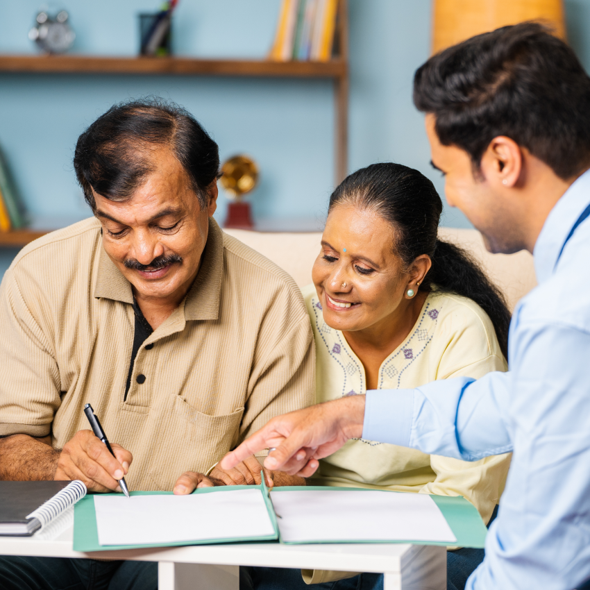 Tax advisor working on tax returns and compliance documents.