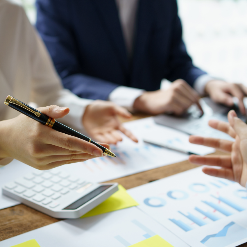Tax advisor assisting client with tax returns and compliance